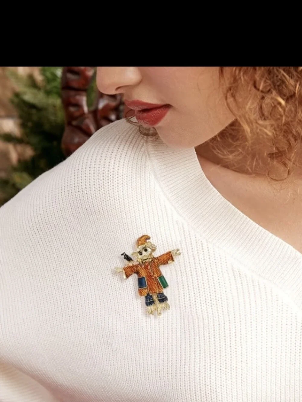 Scarecrow Fall Decor Brooch NEW